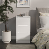 Henshaw 3 Drawer Bedside Table White from Roseland Furniture