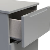 Henshaw 5 Drawer Tall Boy Bedside Table Dusk Grey from Roseland Furniture