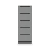 Henshaw 5 Drawer Tall Boy Bedside Table Dusk Grey from Roseland Furniture