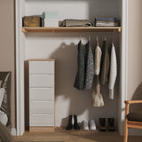Henshaw 5 Drawer Tall Boy Bedside Table White Oak from Roseland Furniture