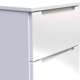Henshaw 5 Drawer Tall Boy Bedside Table White from Roseland Furniture