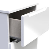 Henshaw 5 Drawer Tall Boy Bedside Table White from Roseland Furniture