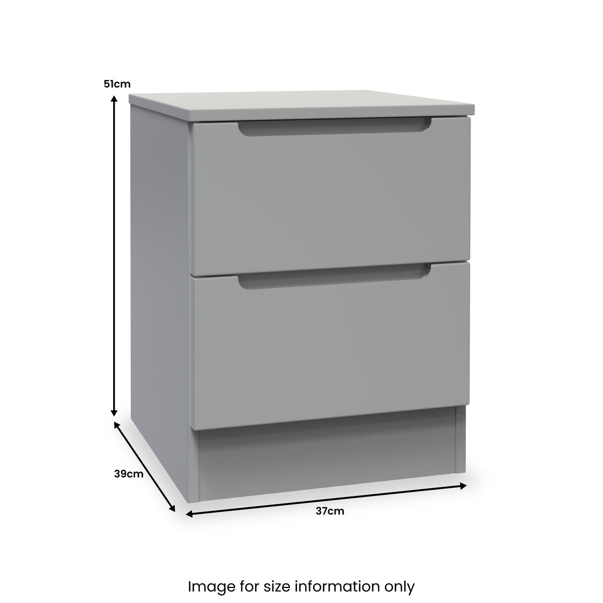Henshaw 2 Drawer Bedside Table Dusk Grey from Roseland Furniture