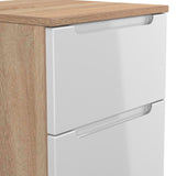 Henshaw 2 Drawer Bedside Table White Oak from Roseland Furniture