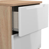 Henshaw 2 Drawer Bedside Table White Oak from Roseland Furniture