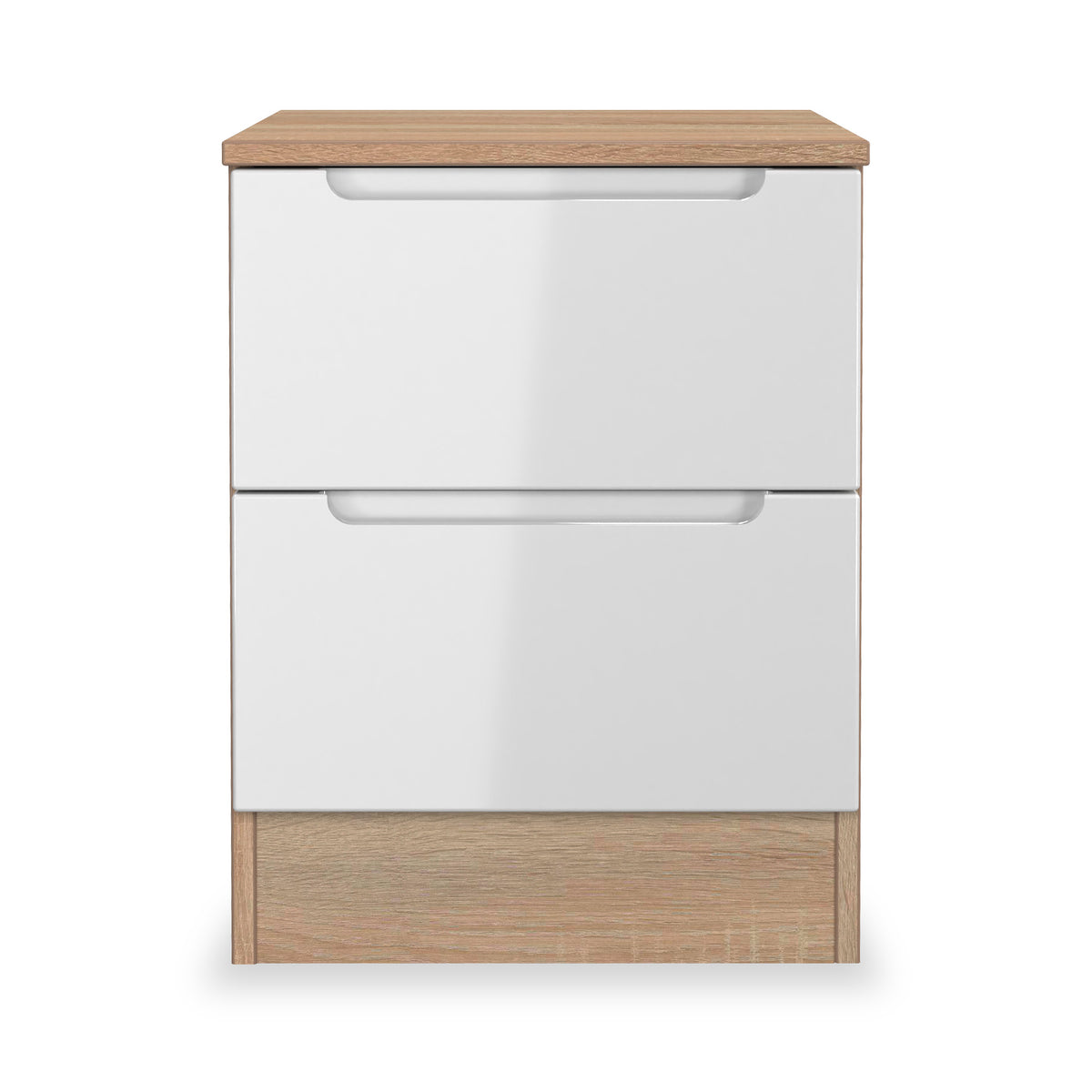 Henshaw 2 Drawer Bedside Table White Oak from Roseland Furniture
