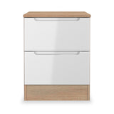 Henshaw 2 Drawer Bedside Table White Oak from Roseland Furniture
