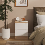 Henshaw 2 Drawer Bedside Table White Oak from Roseland Furniture