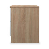 Henshaw 2 Drawer Bedside Table White Oak from Roseland Furniture