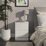 Henshaw 2 Drawer Bedside Table White from Roseland Furniture