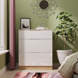 Henshaw 3 Drawer Deep Chest White Oak from Roseland Furniture