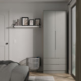 Henshaw 2 Drawer Double Wardrobe Dusk Grey from Roseland Furniture