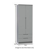 Henshaw 2 Drawer Double Wardrobe Dusk Grey from Roseland Furniture