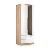 Henshaw 2 Drawer Double Wardrobe White Oak from Roseland Furniture
