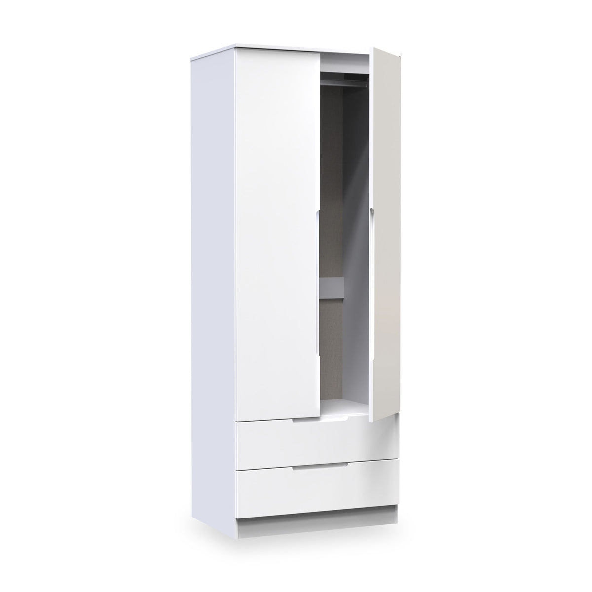 Henshaw 2 Drawer Double Wardrobe White from Roseland Furniture