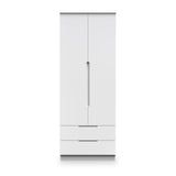 Henshaw 2 Drawer Double Wardrobe White from Roseland Furniture
