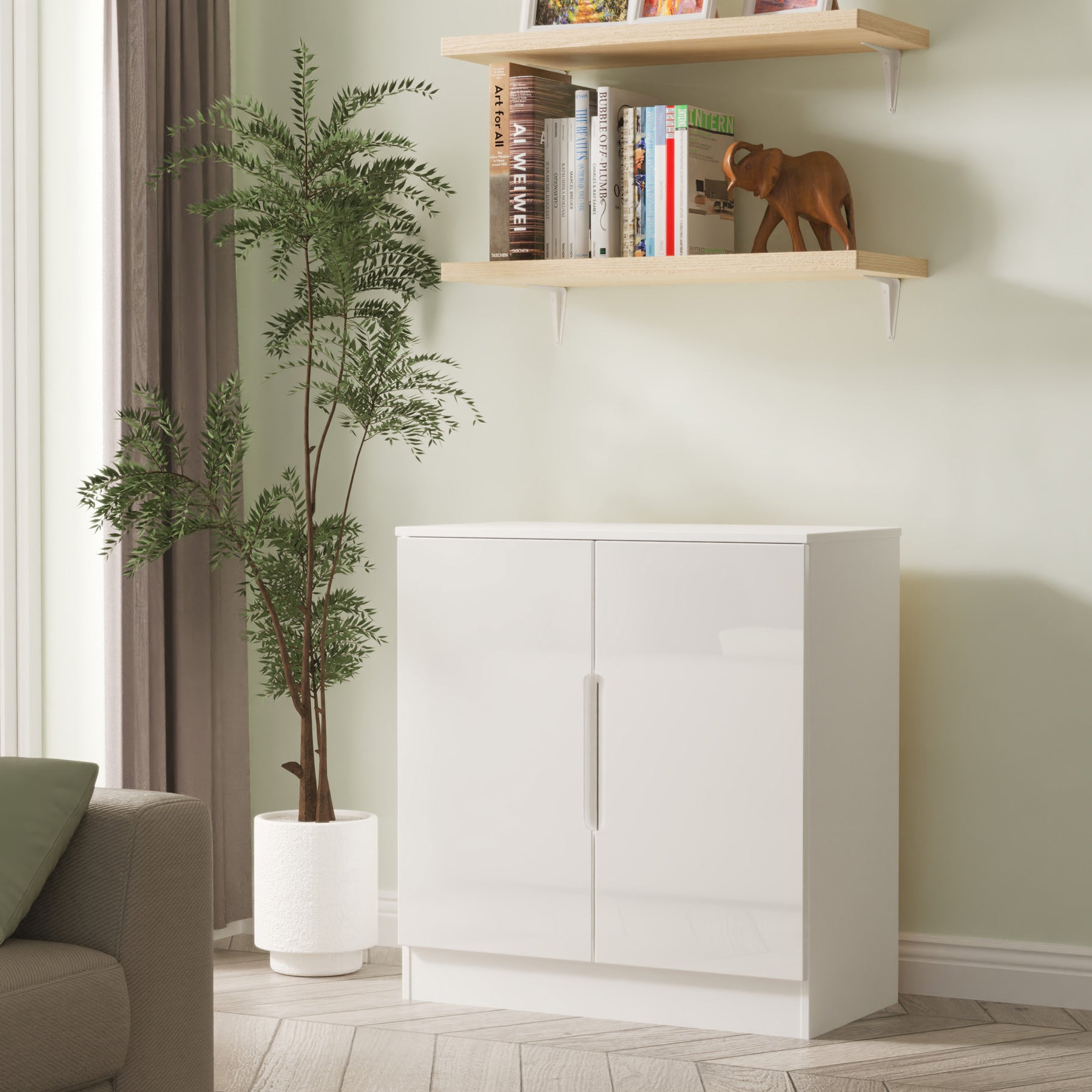 Henshaw 2 Door Small Sideboard White from Roseland Furniture
