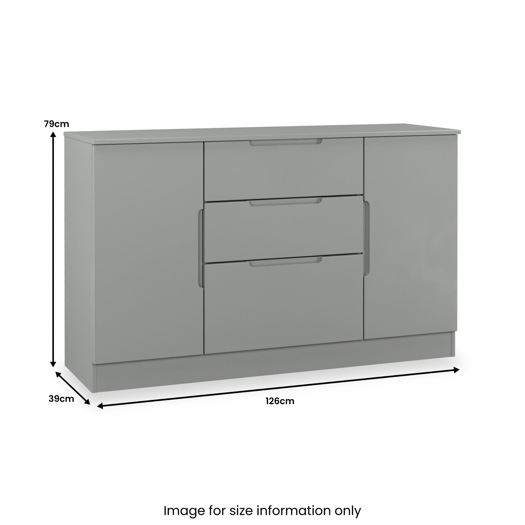 Henshaw 3 Drawer XL Sideboard Dusk Grey from Roseland Furniture