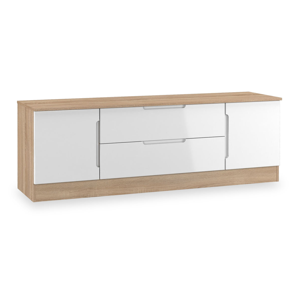 Henshaw Small TV Unit White & Oak from Roseland Furniture