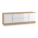 Henshaw Small TV Unit White & Oak from Roseland Furniture