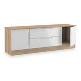 Henshaw Small TV Unit White & Oak from Roseland Furniture
