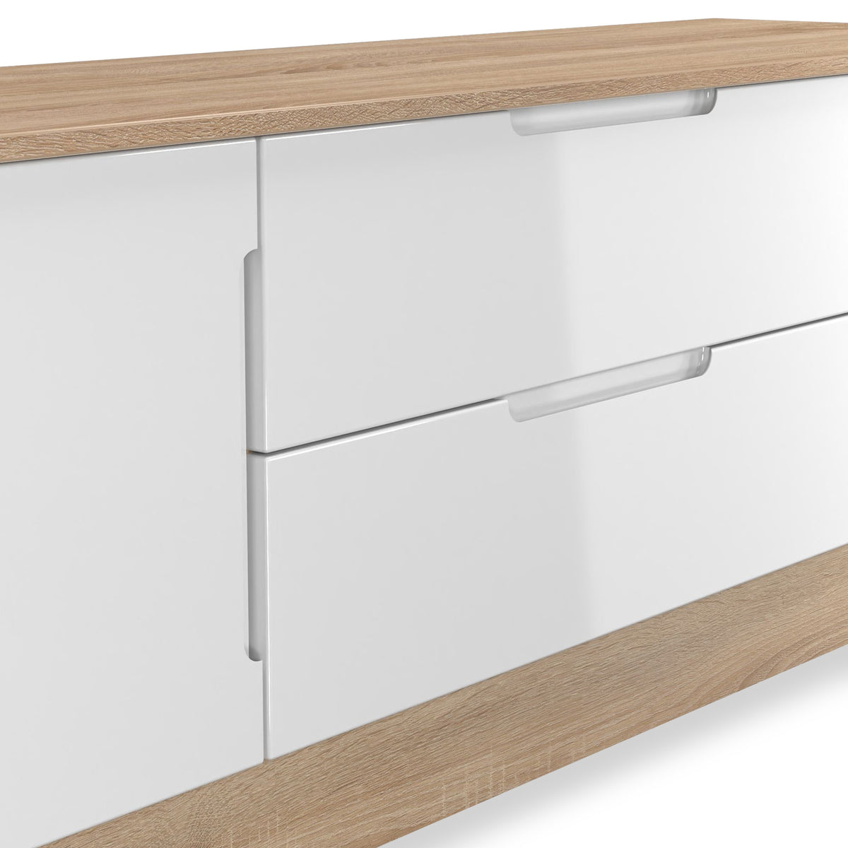 Henshaw Small TV Unit White & Oak from Roseland Furniture