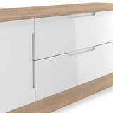 Henshaw Small TV Unit White & Oak from Roseland Furniture