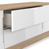 Henshaw Small TV Unit White & Oak from Roseland Furniture