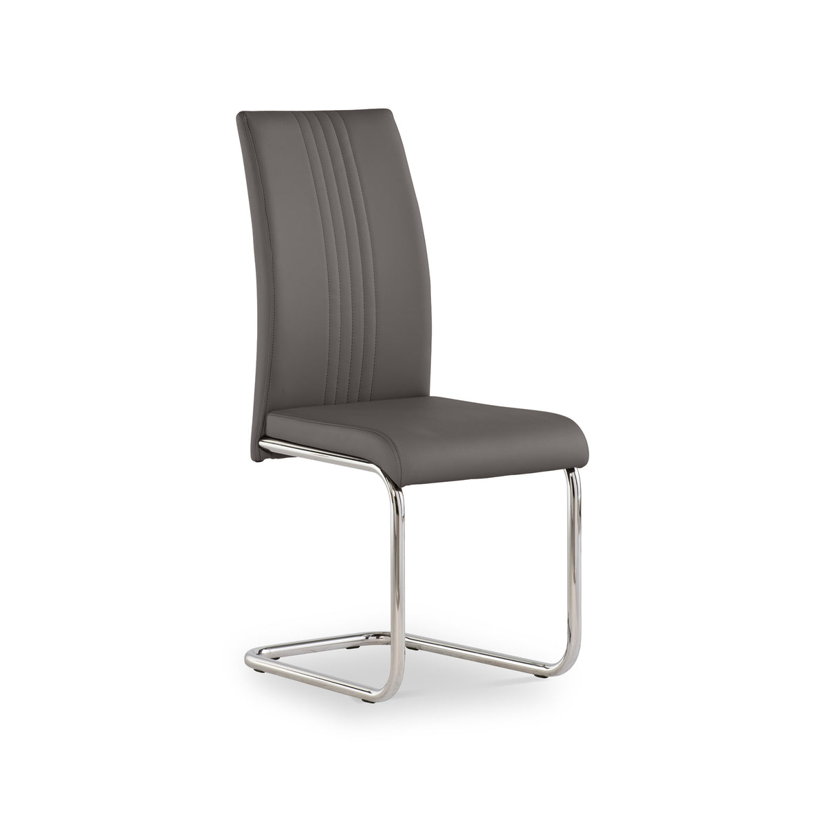 Covent Grey Faux Leather Dining Chair by Roseland Furniture