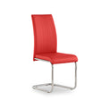 Covent Pillar Red Faux Leather Dining Chair by Roseland Furniture