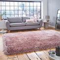 Newton Rose Pink Deluxe Shaggy Rug for living room