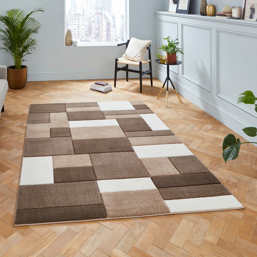 Regis Geometric Cube Rectangular Rug for Living Room or Bedroom ...