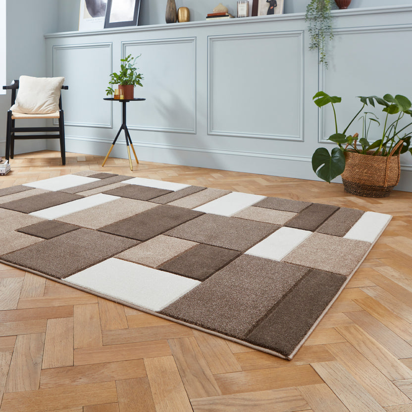 Regis Geometric Cube Rectangular Rug for Living Room or Bedroom ...