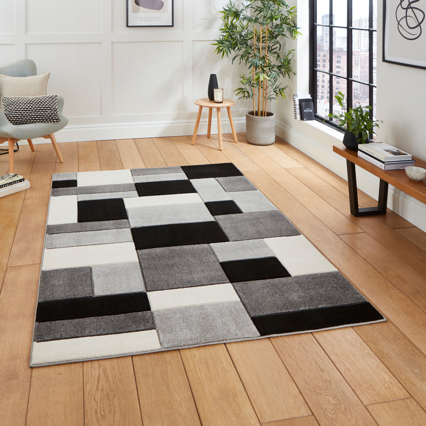 Regis Geometric Cube Rectangular Rug for Living Room or Bedroom ...