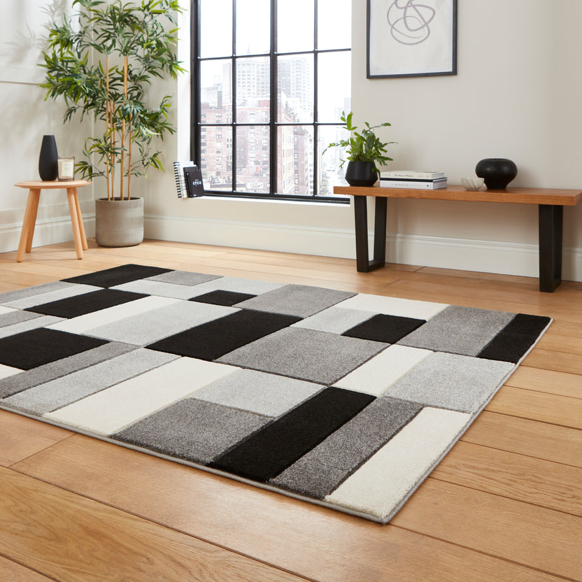 Regis Geometric Cube Rectangular Rug for Living Room or Bedroom ...