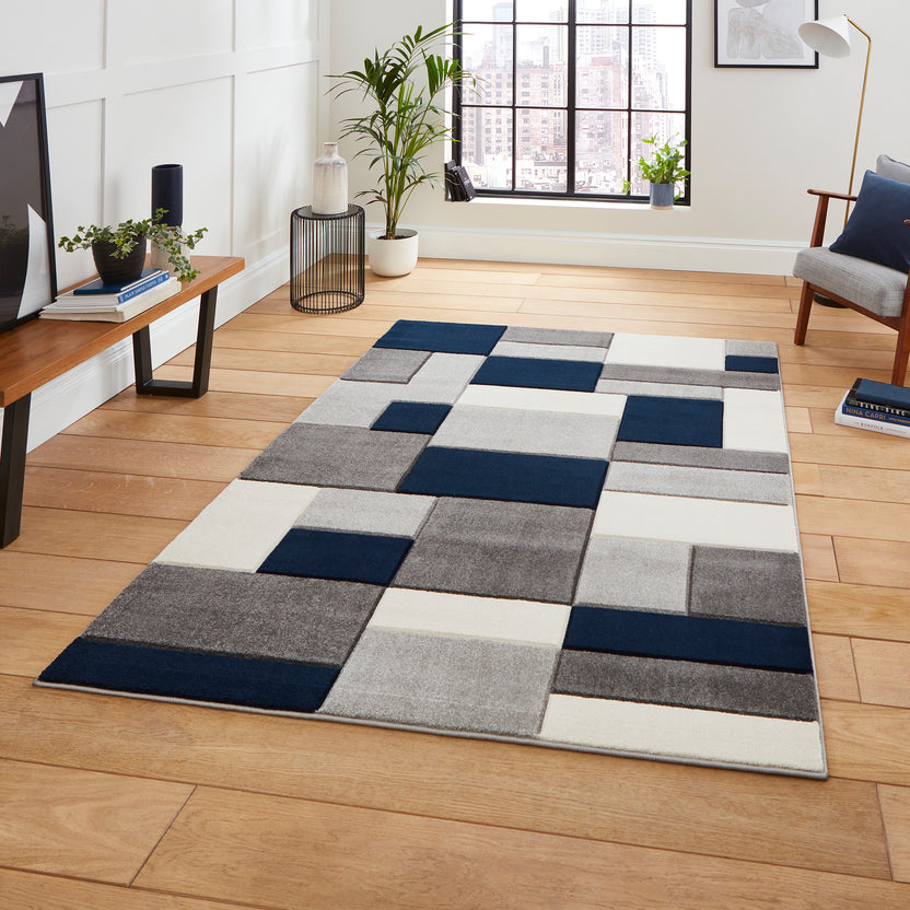 Regis Geometric Cube Rectangular Rug for Living Room or Bedroom ...