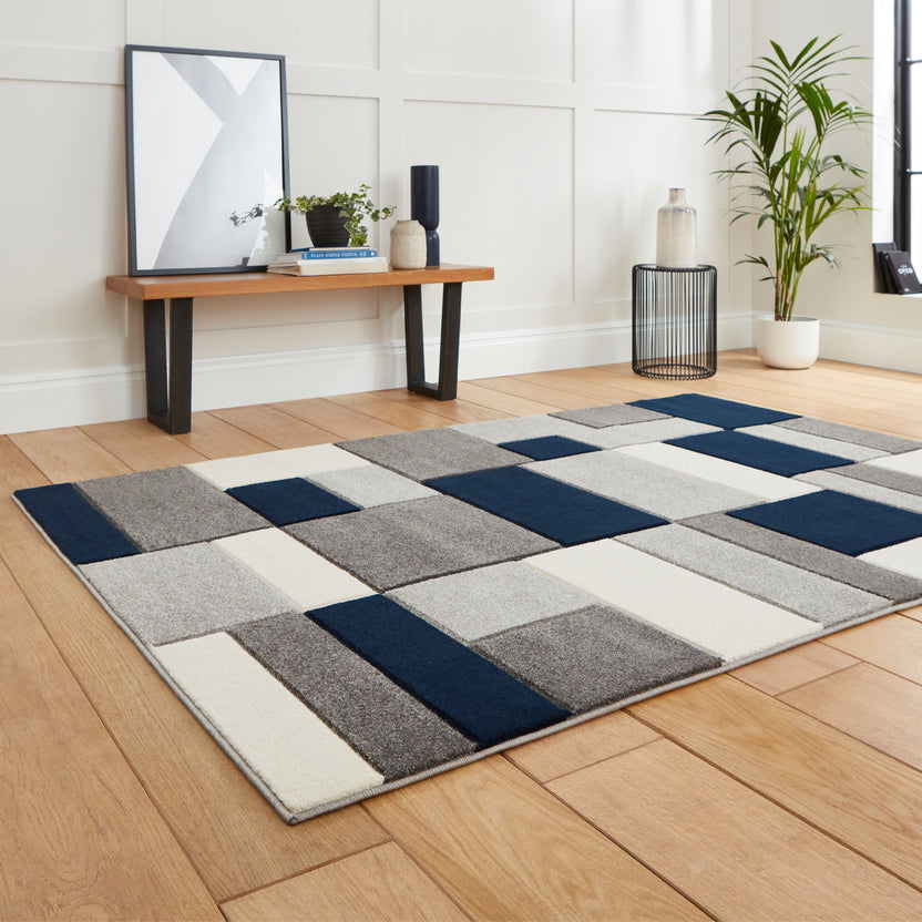 Regis Geometric Cube Rectangular Rug for Living Room or Bedroom ...