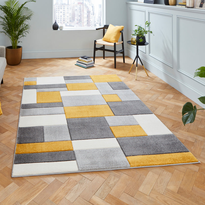 Regis Geometric Cube Rectangular Rug for Living Room or Bedroom ...