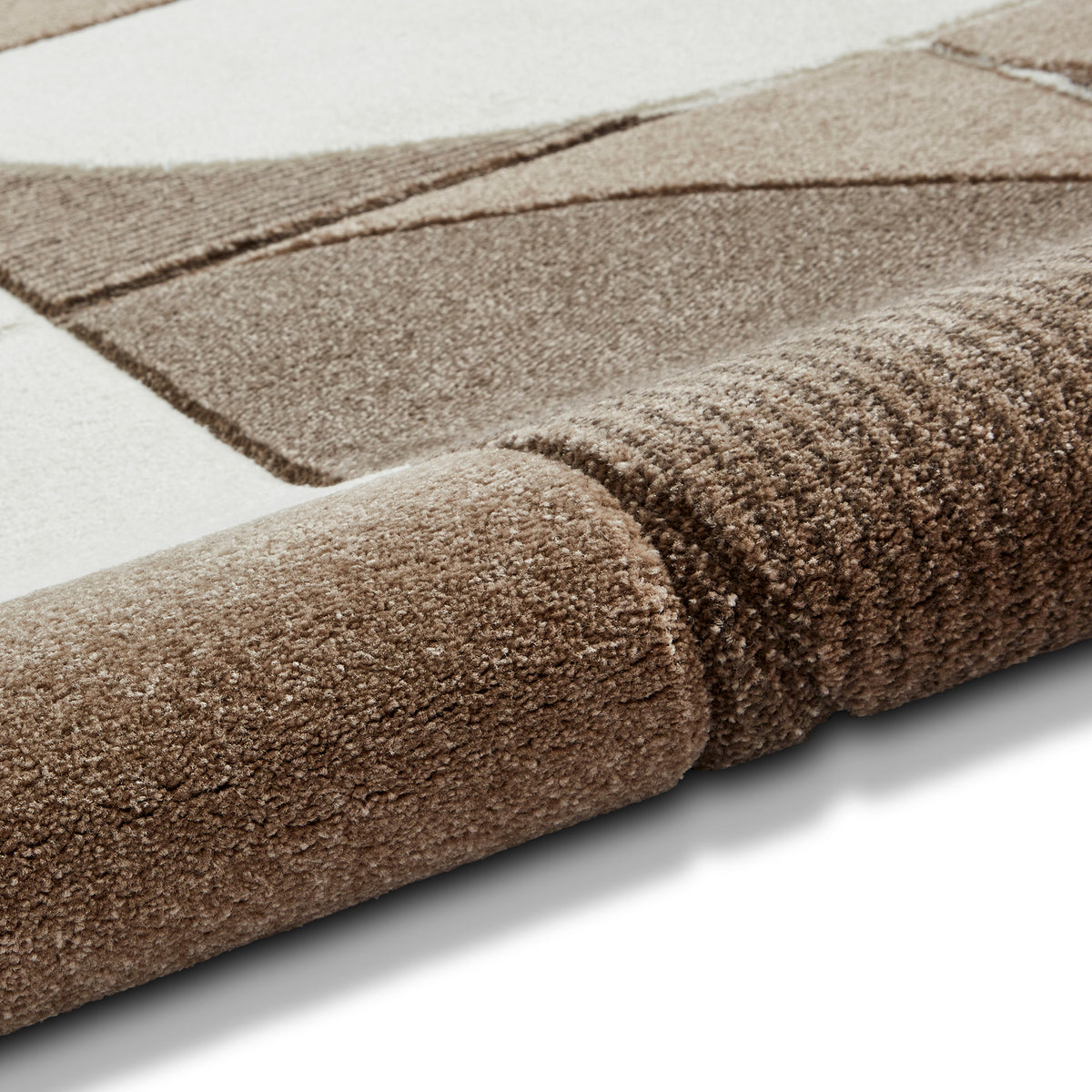 Regis Brown Beige Geometric Leaf Rug