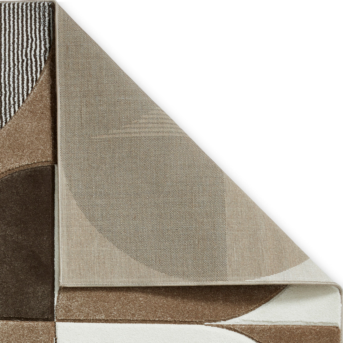Regis Brown Beige Geometric Leaf Rug