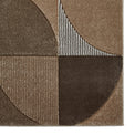Regis Brown Beige Geometric Leaf Rug