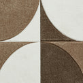 Regis Brown Beige Geometric Leaf Rug