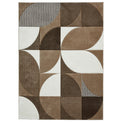 Regis Brown Beige Geometric Leaf Rug from Roseland Furniture