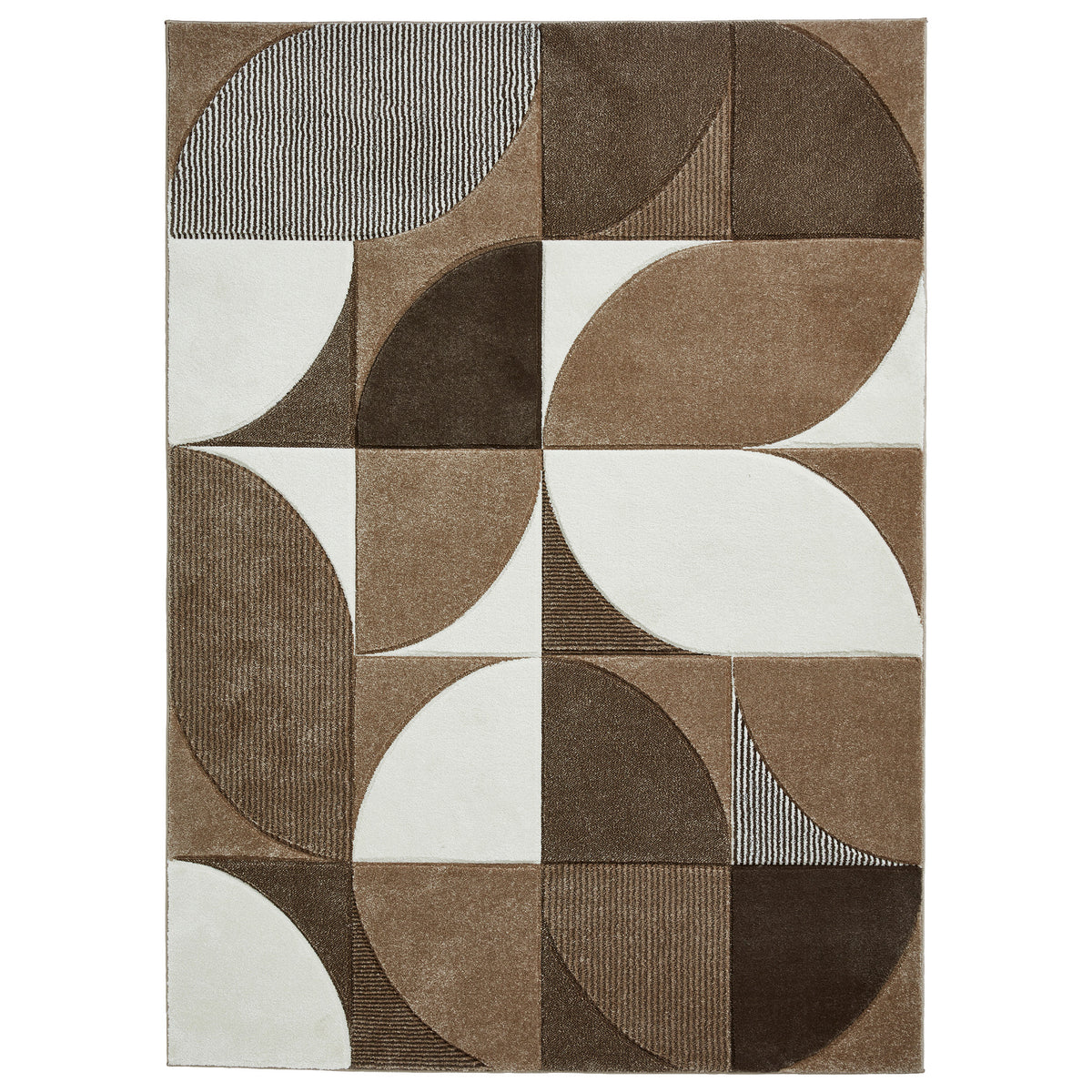 Regis Brown Beige Geometric Leaf Rug from Roseland Furniture