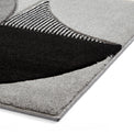 Regis Grey Black Geometric Leaf Rug