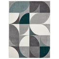 Regis Grey Green Geometric Leaf Rug from Roseland Furniture