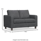 Myles Grey Fabric 2 Seater Sofa dimensions