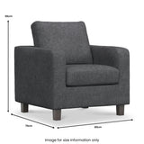 Myles Grey Fabric Armchair dimensions
