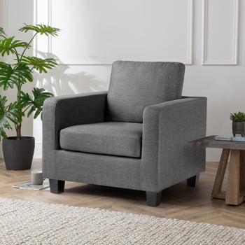 Myles Grey Fabric Armchair
