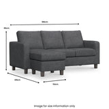 Myles Reversible Chaise Sofa dimensions